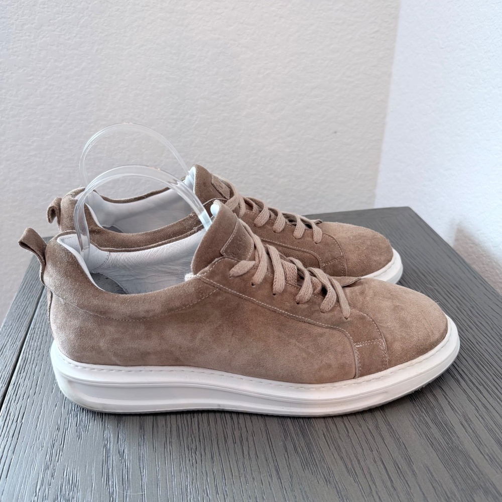 Beymen Collection Tan Suede Low Top Minimalist Sneakers Mens Brown White Sole‎